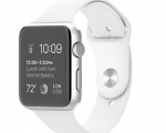 Apple Watch 42mm Stainless Steel case White Sport band (MJ3V...