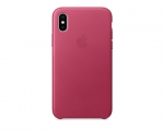 Чехол Apple Leather Case для iPhone X Pink Fuchsia (MQTJ2)