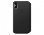 Чехол Apple Leather Folio для iPhone X Black (MQRV2)