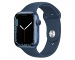 Apple Watch Series 7 GPS 45mm Blue Aluminum Blue Sport Band ...