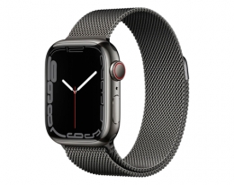 Apple Watch Series 7 GPS + Cellural 45mm Graphite Stainless Steel Graphite Milanese Loop (MKJJ3)
