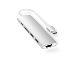 Хаб Satechi Aluminum USB-C Slim Multi-Port Adapter 4K V2 Sil...