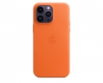 Чохол Apple Leather Сase with MagSafe для iPhone 14 Pro Oran...